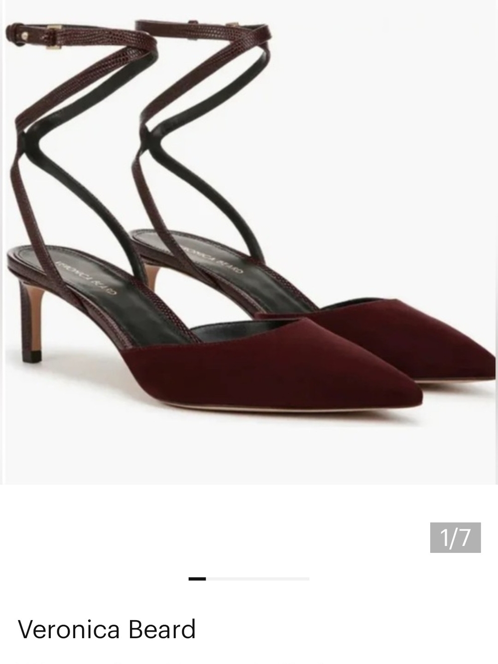 Veronica Beard  Acai  Pointed-Toe Ankle-Strap Pumps